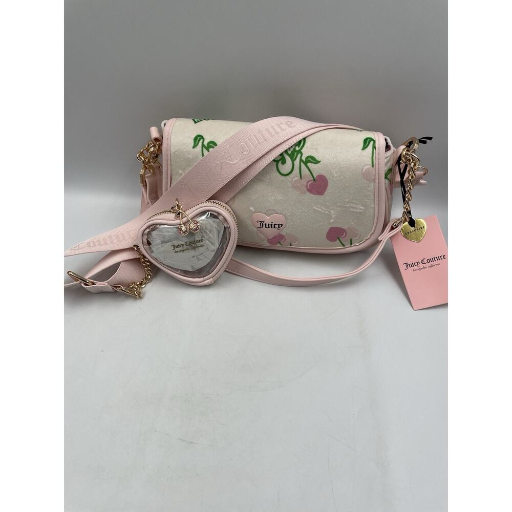 NEW Juicy Couture Retro Juicy Cherry Shoulder Bag In Retro Cream RARE VIRAL